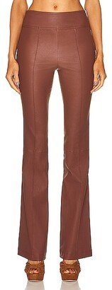 Leather Bootcut Pant in Brown