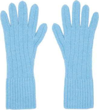 Blue Ribbed Gloves