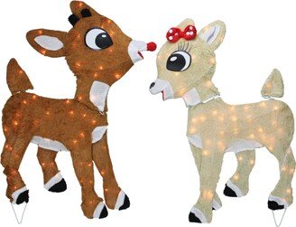 Northlight Pre-Lit Rudolph Reindeer and Clarice Christmas Outdoor Decor