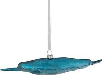 Northlight 7.5 Blue Glass Pipefish Christmas Ornament