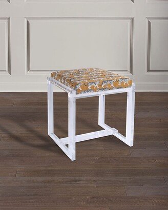 Glencoe Lucite Bench, Prowling Khaki (Leopard Pattern)