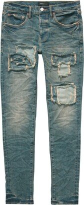 Blue P001 Distressed Skinny Jeans