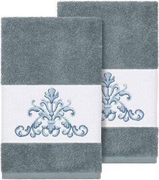 Scarlet Embellished Hand Towel - Set of 2 - Teal