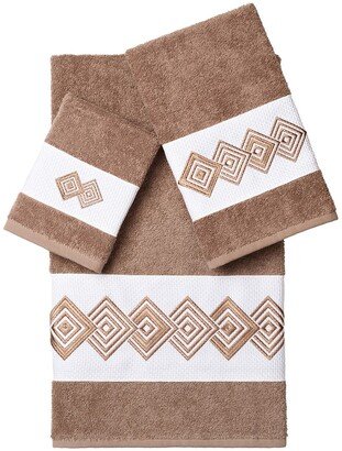 Noah 3-Piece Embellished Towel Set - Latte