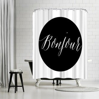 Shower Curtain, Bonjour Black by Amy Brinkman