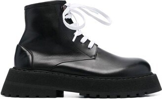 Micarro leather platform ankle boots