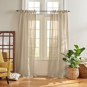 Vienna Tie-Top Sheer Curtain Panel, 52 x 84