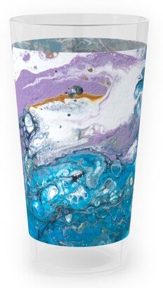 Outdoor Pint Glasses: Flow Painting - Blue Outdoor Pint Glass, Blue