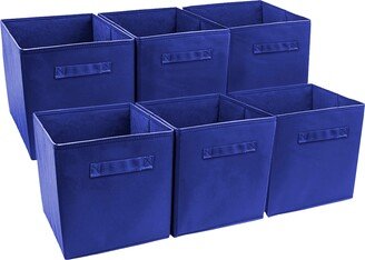 Royal Blue Foldable Storage Cube Basket Bin - 6 Pack