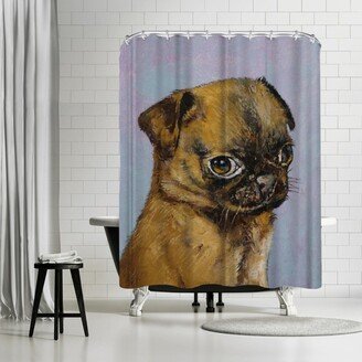 71 x 74 Shower Curtain, Pug Puppy by Michael Creese