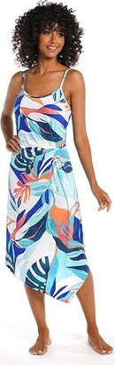 Coastal Palms Dress (Ice Blue) Women's Swimwear