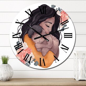 Designart 'Young Pregnant Woman I' Glam wall clock