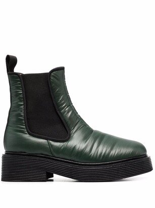 padded square-toe Chelsea boots