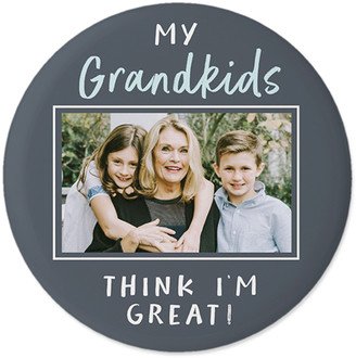 Pins: Grandkids Honor Pins, Large Circle, Gray