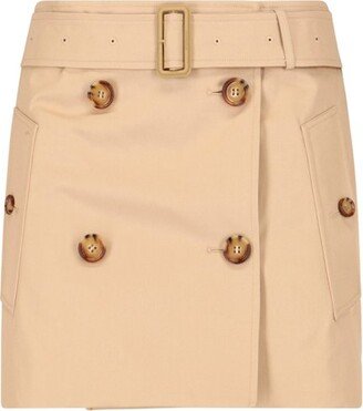 Belted-Waist Mini Skirt