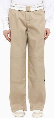 Beige baggy chino trousers