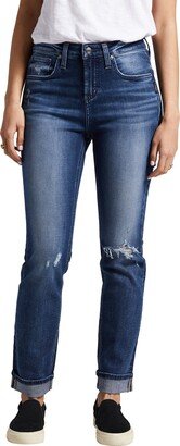 Beau Ripped High Waist Slim Boyfriend Jeans