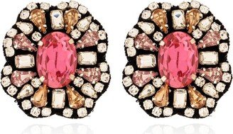 Floral Embellished Clip-On Earrings