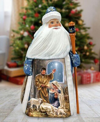 G.DeBrekht Wood carved Glory to God Santa