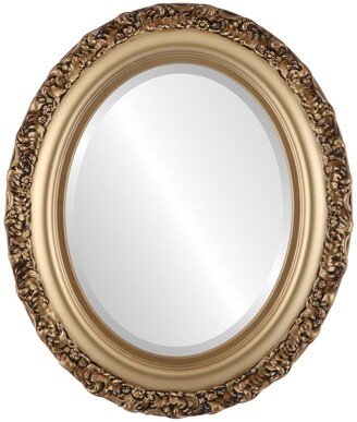 OVALCREST by The OVALCREST Mirror Store Venice Framed Oval Mirror in Desert Gold - Brown/Dark Gold