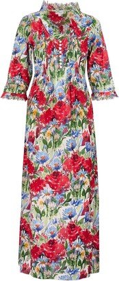 Cotton Annabel Maxi Dress In English Summer Garden