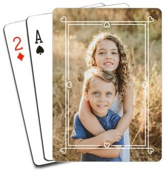 Playing Cards: Double Framed Hearts Playing Cards, White
