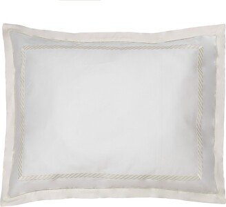 Bovi Fine Linens Simone Standard Sham, White/Ivory