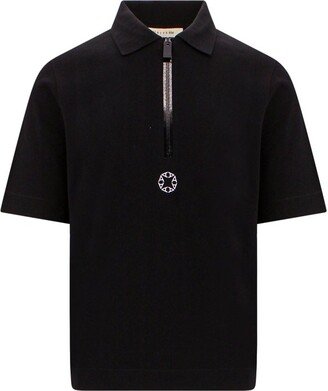 Monogram Embroidered Zip Polo Shirt