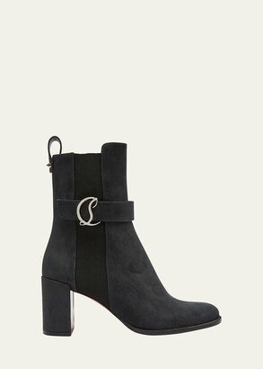 CL-Buckle Red Sole Leather Booties-AA