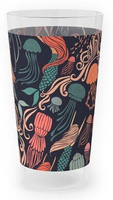 Outdoor Pint Glasses: Mermaids And Jellyfish - Multi Outdoor Pint Glass, Multicolor