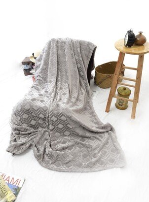 Happycare Textiles Happycare Tex Diamond Embossed Micro Velvet Blanket, King Size