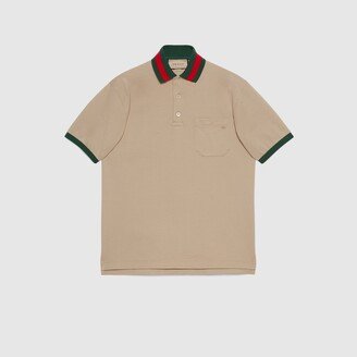 Cotton piquet polo with Web collar