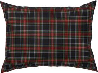 Pillows: Black Stewart Tartan - Red Pillow, Woven, Beige, 12X16, Single Sided, Black