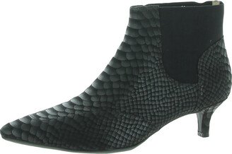 Piper Womens Leather Kitten Heel Ankle Boots