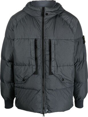 Compass-patch puffer jacket-AA