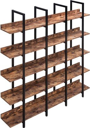 5 Tier Open Bookcase,Vintage Industrial Style