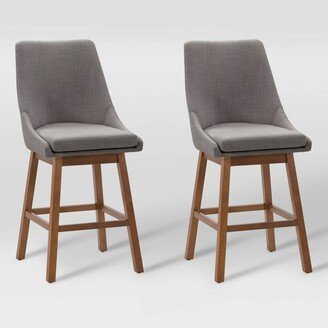 Set of 2 Boston Formed Back Fabric Barstools