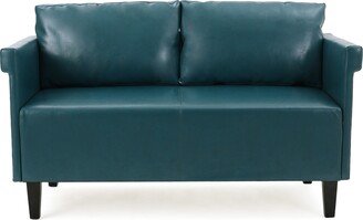 Bellerose Faux Leather Loveseat Settee Sofa by 27.50H x 54.75W x 26D