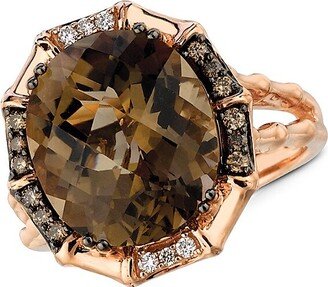 Chocolatier® 14K Strawberry Gold®, Chocolate Quartz®, Vanilla Diamonds® & Chocolate Diamonds® Ring