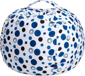 27 Medium Bean Bag Chair Canvas Blue/White Bubbles - Posh Creations