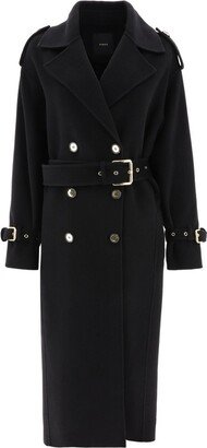 Belted Waist Double Breasted Trench Coat