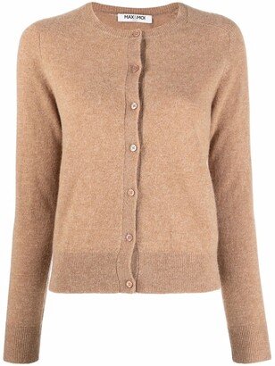 Crew-Neck Cashmere Cardigan-AA