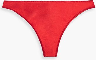 Stretch-silk mid-rise thong