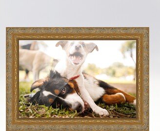 CustomPictureFrames.com 22x32 Frame Gold Real Wood Picture Frame Width 2 inches | Interior