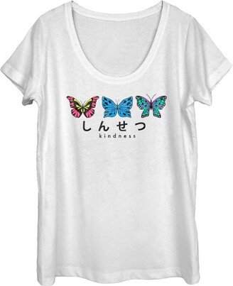 LOST GODS Women' Lot God Kindne Butterflie Scoop Neck - White - Medium