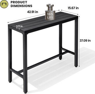 Crestlive Products Patio Outdoor Bar Table Counter Height Rectangle Black - See Picture