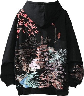 Mordelar Women Men Aesthetic Japanese Sakura Hoodie