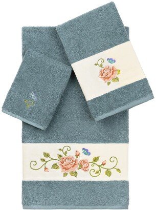Rebecca 3-Piece Embellished Towel Set - Teal