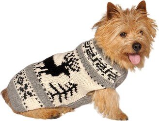 Chilly Dog Black Southwest Reindeer Shawl Dog Sweater (2X-Large)