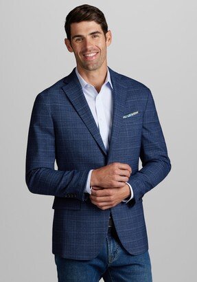 Men's Tailored Fit Crosshatch Windowpane Sportcoat